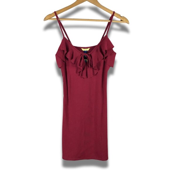 PRINCE & FOX AERO Red Ruffle Mini Tank Dress NWT SMALL - Picture 1 of 5